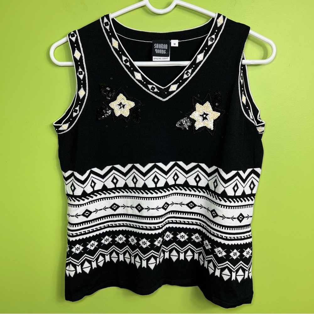 Sharon Young vintage beaded stretchy tank size M